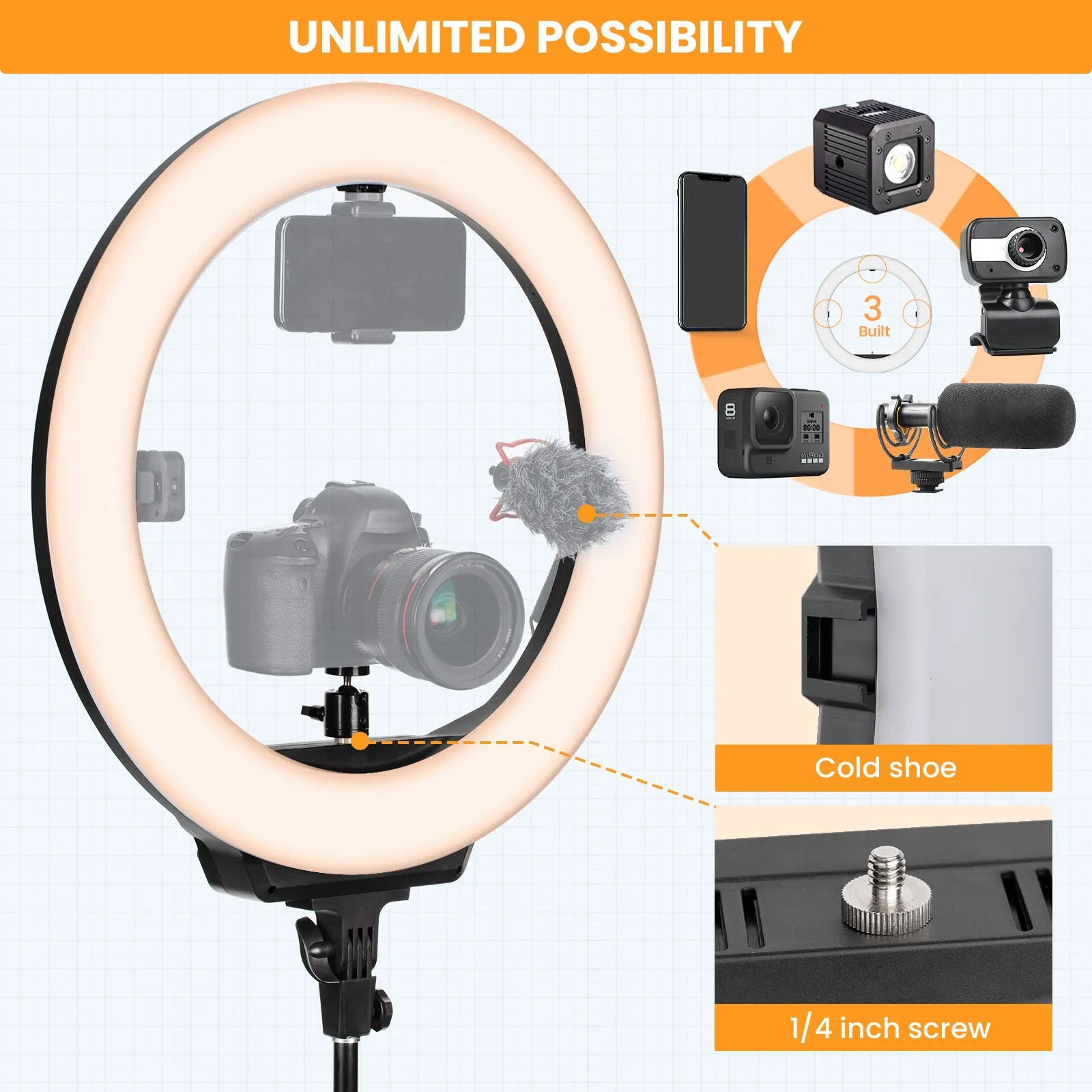 19 Inch Camera Ring Light (Plug Type US, EU, UK, JP)