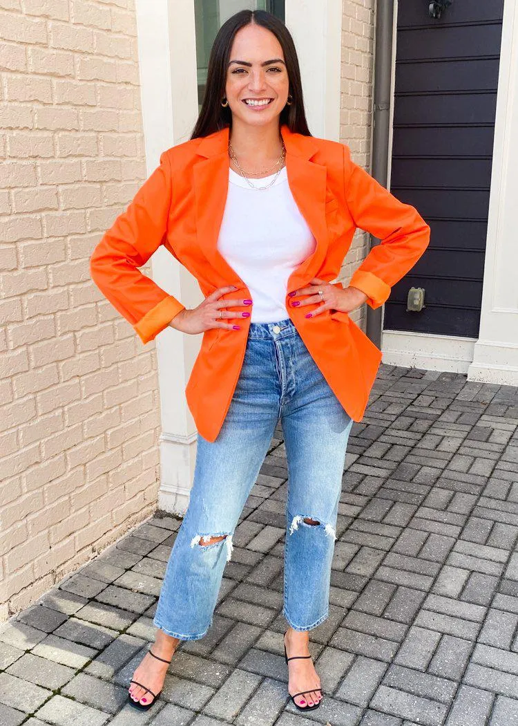 Beckette Boyfriend Blazer- Orange-***FINAL SALE***