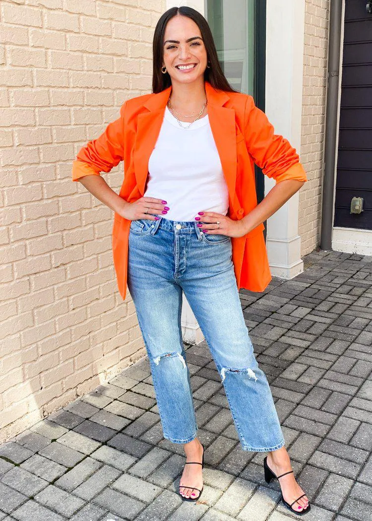 Beckette Boyfriend Blazer- Orange-***FINAL SALE***