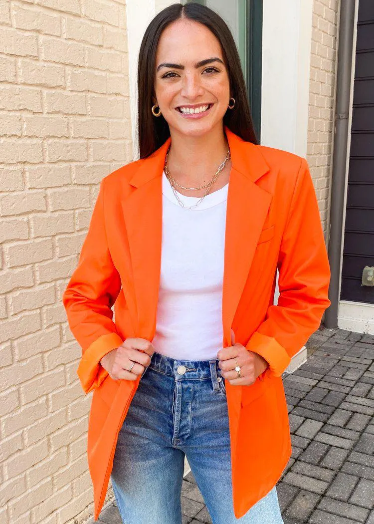 Beckette Boyfriend Blazer- Orange-***FINAL SALE***