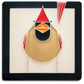 Charley Harper 4x4 Female Cardinal Art Tile