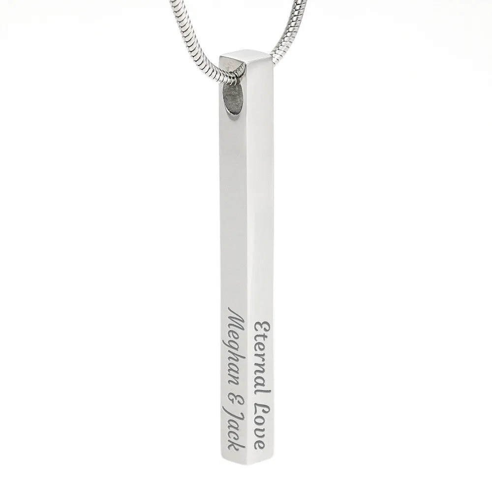 Custom 4 Sided Stick Bar Necklace -With Forever Message Card Gifts For Daughter from Mom