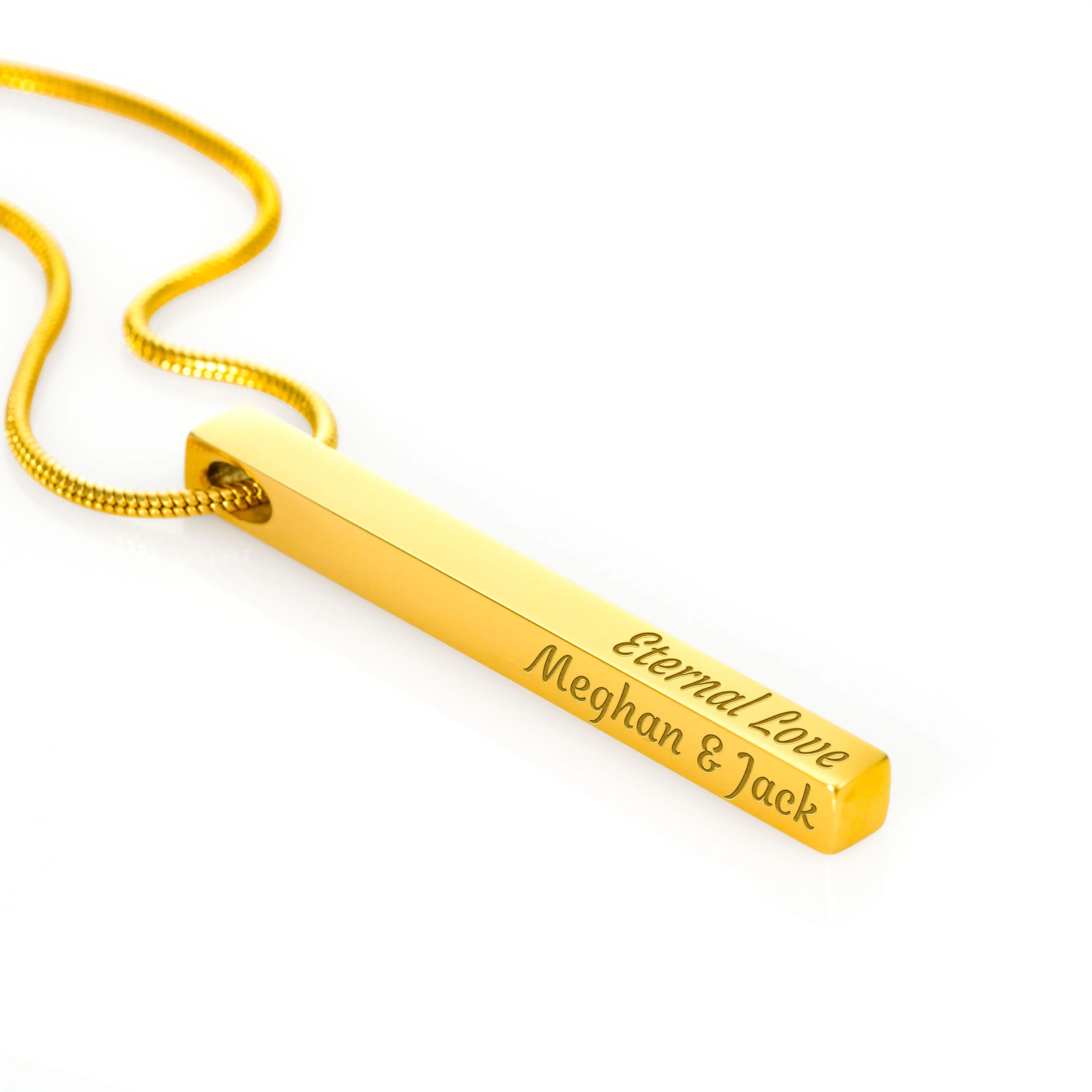 Custom 4 Sided Stick Bar Necklace -With Forever Message Card Gifts For Daughter from Mom