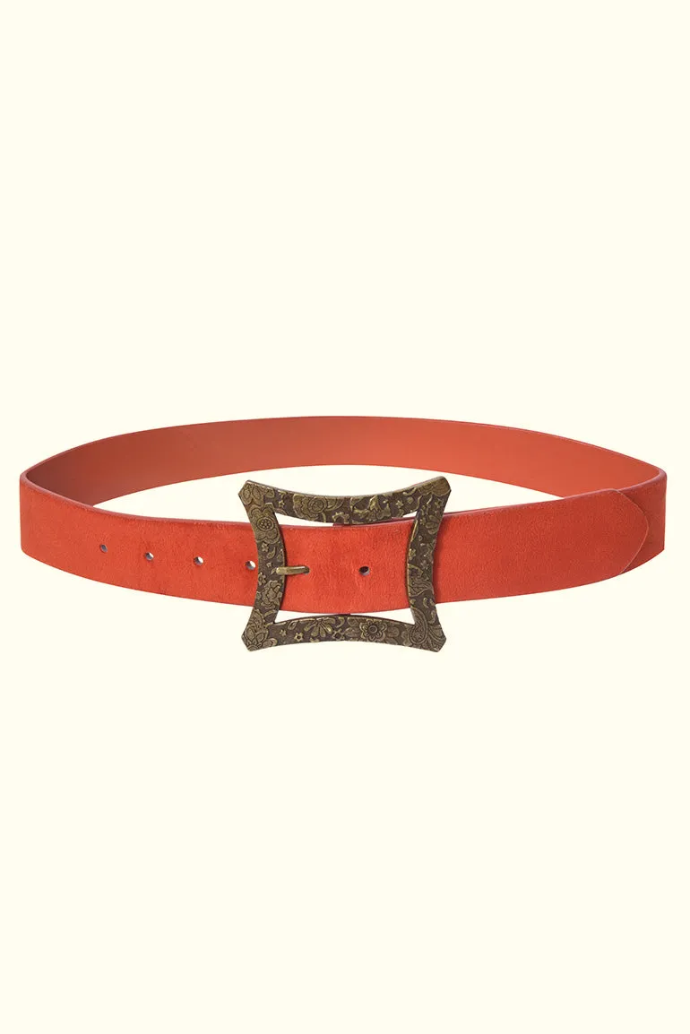 Fascination Floral Frame Orange Belt - SSA588