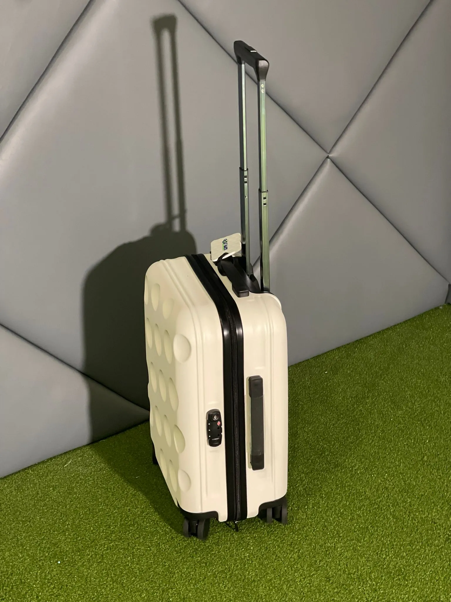 Golfbays 4 Wheel Hard Small Suitcase - Golf Ball Design