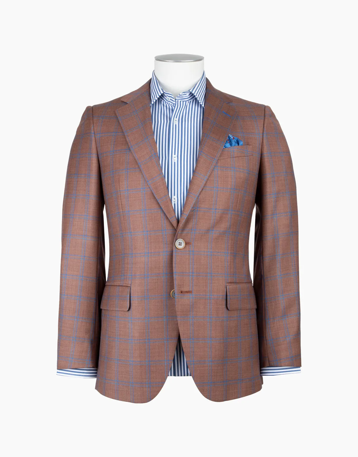 Hawker Brick Orange & Blue Check Blazer