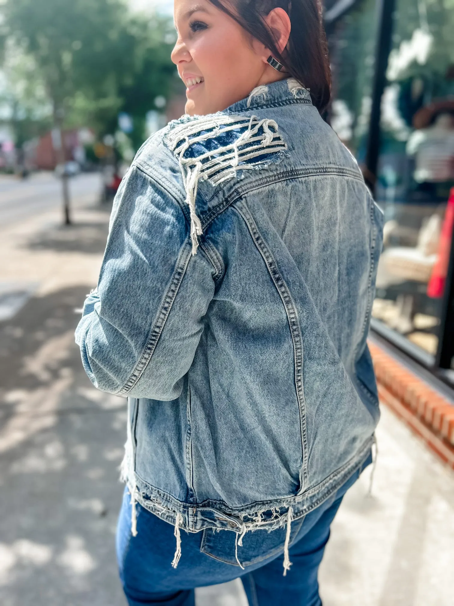 HIDDEN | Baylee Bandana Denim Jacket