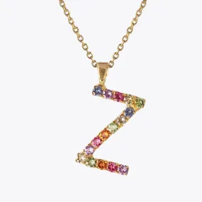 Letter Necklace Z / Rainbow Combo