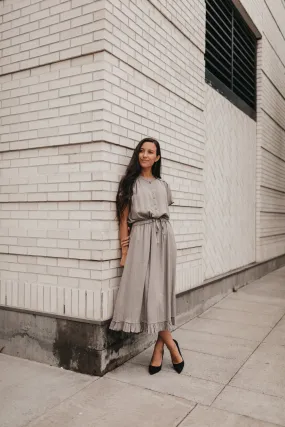 Megan Linen Dress in Ash