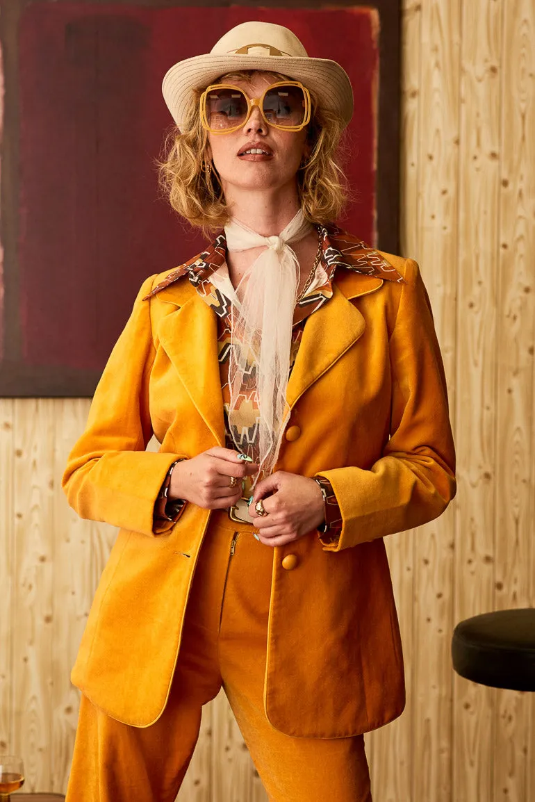 Moonage Daydream Orange Velvet Blazer