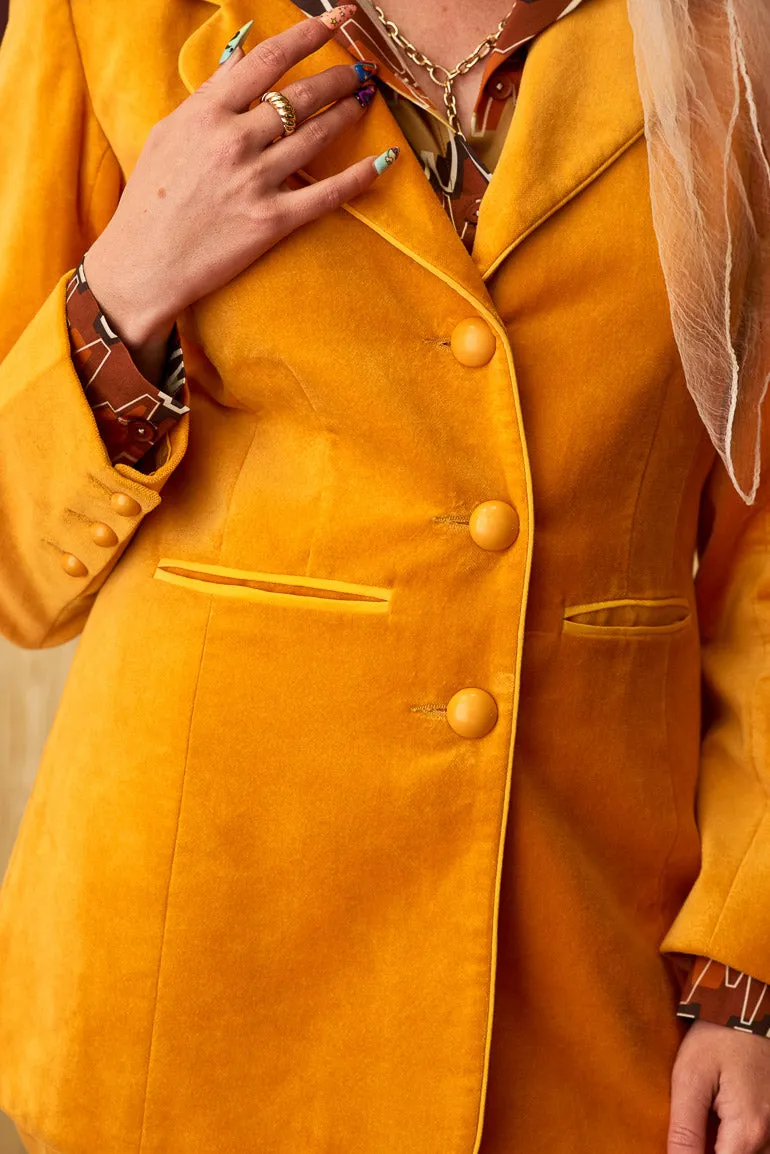 Moonage Daydream Orange Velvet Blazer