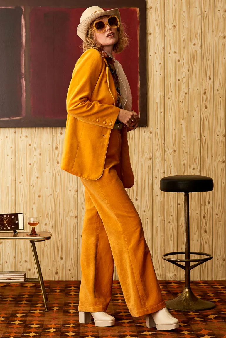 Moonage Daydream Orange Velvet Trousers