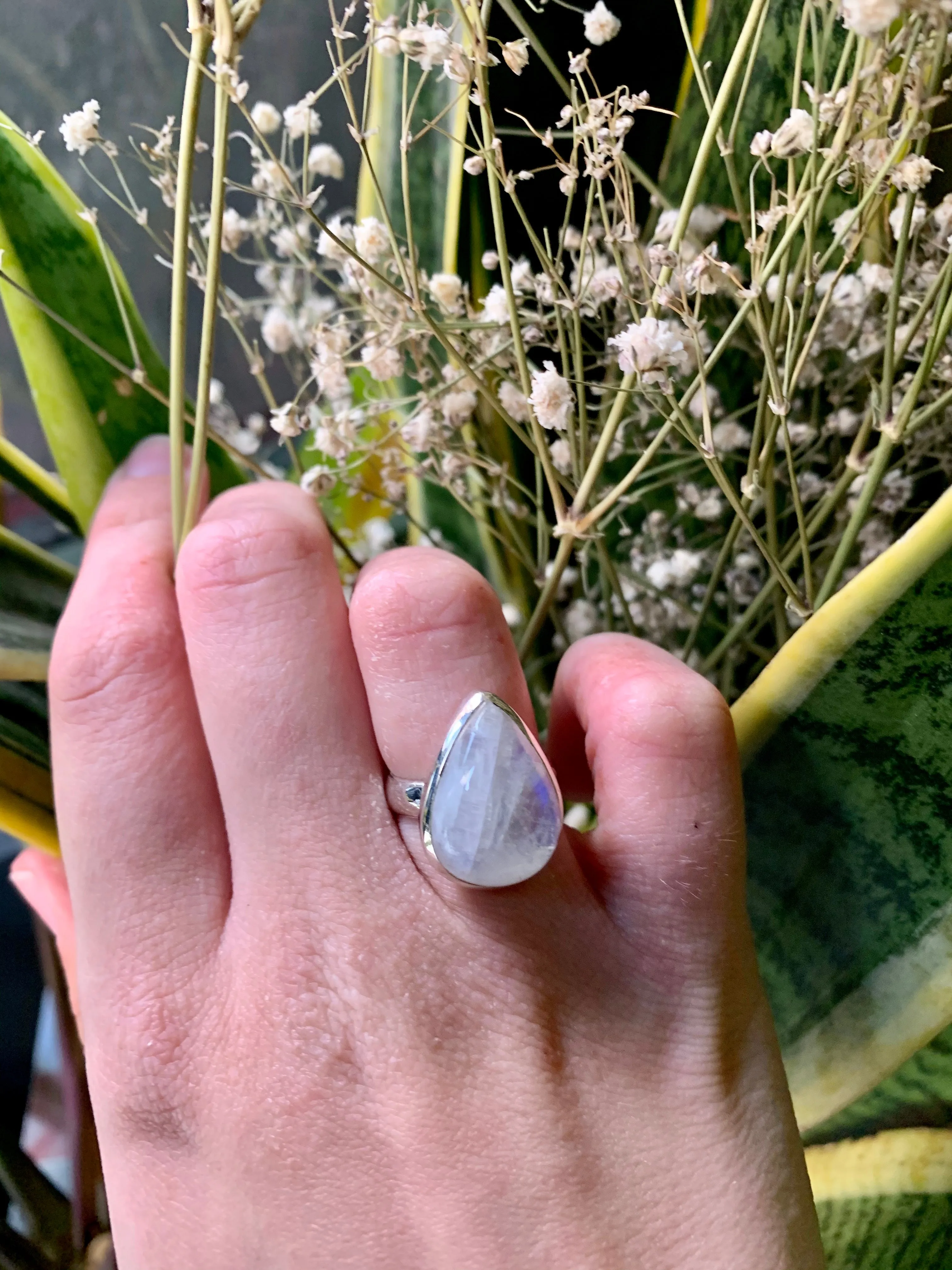 Moonstone Akoni Ring - Medium Drop