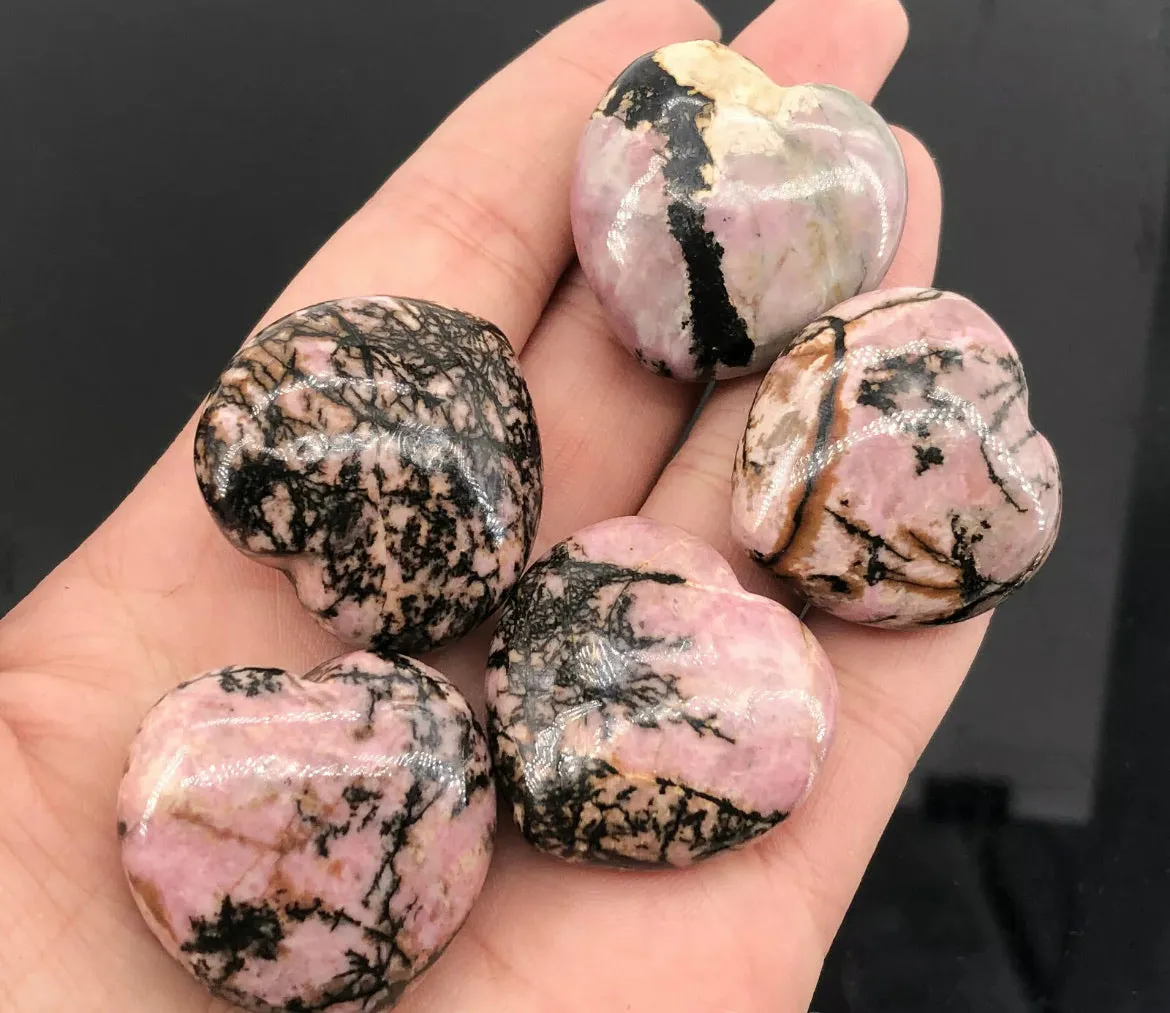 Natural Rhodonite Heart