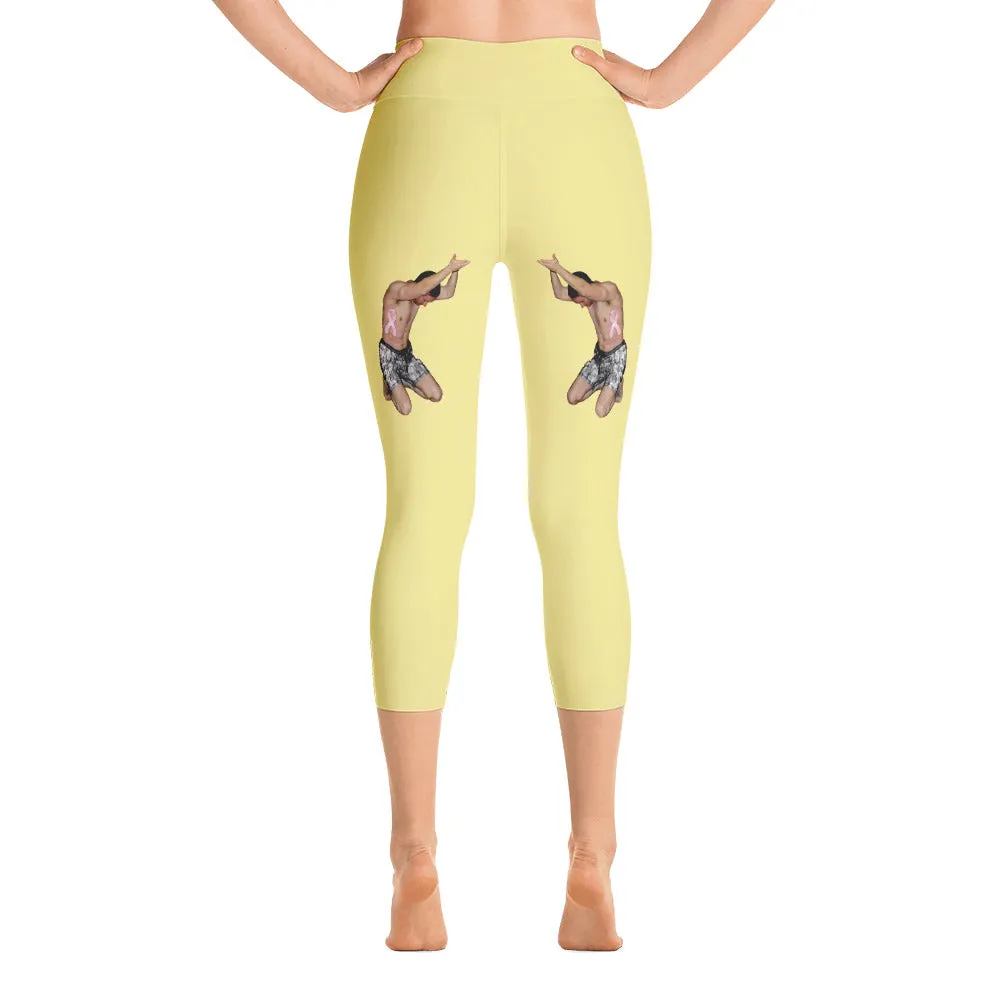 Our best viral leggings pale yellow woman power white letters