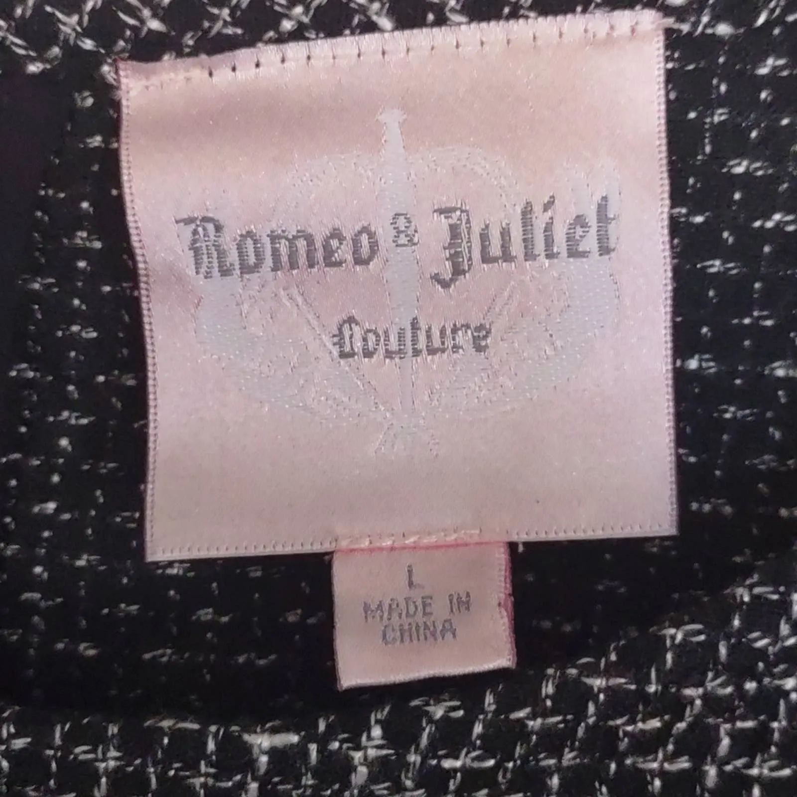 Romeo & Juliet Couture Contrast Dress Large Black White