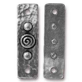 TierraCast - 39.5 x 11mm Spiral and Rivets ID Bar - Antique Silver (1 Piece)